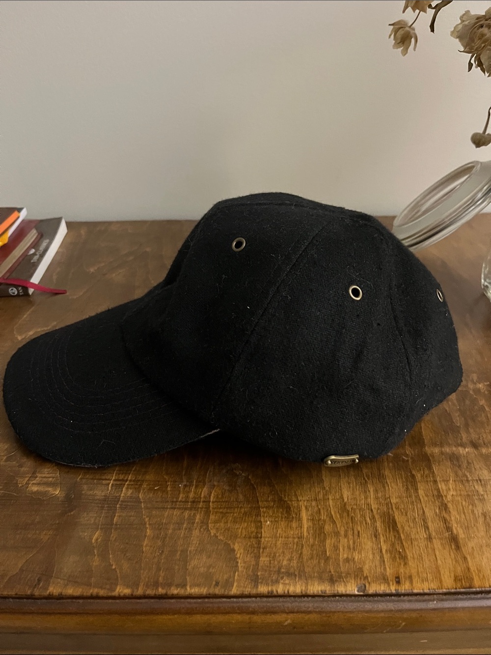 Stetson Black Cotton Baseball Cap with Metal Eyelets